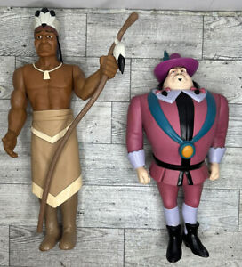 Lot of 2 Disney Pocahontas Figures Vinyl Applause Chief Powhatan/ Ratcliff 11"