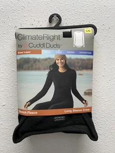 Cuddl Duds ClimateRight Women's L Long Sleeve Crew Stretch Fleece Thermal Top - Picture 1 of 10