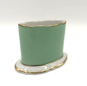 Royal Bayreuth Mint Green Porcelain Toothpick/Match Cig Holder - German US Zone - Picture 1 of 7
