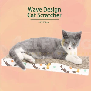 Scratch Scratching Cat Scratcher Post Cardboard Board Pet Corrugated Wave - Picture 1 of 9