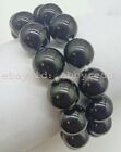 2pcs Delicate 10mm Black Obsidian Round Gem Beads Stretch 7.5inch Bracelet