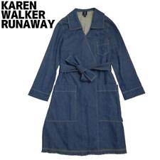 L Size Karen Walker Denim Gown Coat Jacket Women'S Long Blue