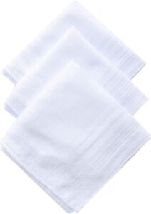 6PCS Mens Large White Square Handkerchief Soft Cotton Hankies Hankerchiefs UK