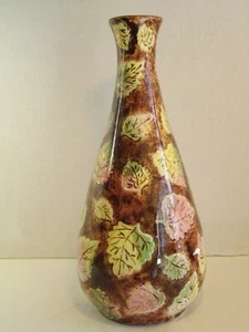 VTG Unique Royal Haeger RG 102 Multi Colored Leaves Decorated Art Pottery Vase - Picture 1 of 4