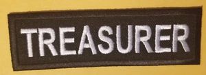 TREASURER Club Officer Embroidered Patch approx 1.25x4" - Picture 1 of 3