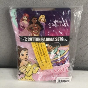Disney Princess Pajamas Girls 8 Pack of 2 Cotton Knit Pink New In Bag - Picture 1 of 14