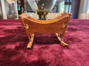 Vintage Wooden Cradle German Dollhouse Furniture Miniature 1:12 - Picture 1 of 8