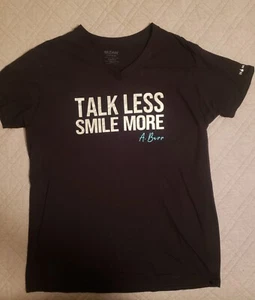 Gildan Mens Black V-Neck Short Sleeve Graphic T-Shirt Hamilton Talk Less Large - Picture 1 of 3