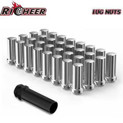 32 piezas tuercas de bellota abultado con estrías cromadas M14X1.5 + 1 llave para Chrysler Chevrolet Foto 1 de 4