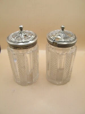 London 1836 Sterling Silver Topped Preserve Jar & Sugar Shaker - Heavy Silver - Image 1 of 4