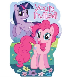 My Little Pony Birthday Postcard Invitations - Birthday Party Supplies 8 Count. - Picture 1 of 9