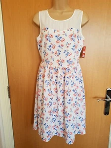 New CATH KIDSTON Bayham FLOWERS Organza Sleeveless Mini Dress UK 8 Cute Ditzy - Picture 1 of 20