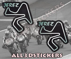 2x3D Stickers Resin Domed Jerez Circuit  5x5 cm (1.96x1.96 ") Adhesive Decal - Bild 1 von 1