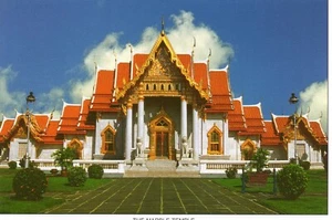 Buddhistischer - Marmortempel - Bangkok, Thailand Postkarte - Bild 1 von 2