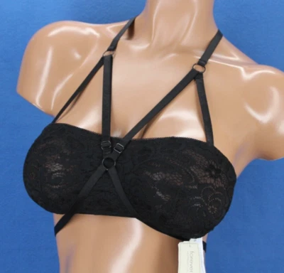 Sutiã Forever 21 sem fio sem forro de renda com tiras novo com etiquetas tamanho M #E5624 - Imagem 1 de 4