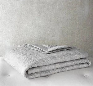 Hudson Park Collection Ripple Texture KING Coverlet Pale Silver - Picture 1 of 8