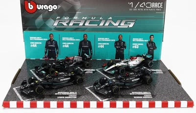 MODELLINO AUTO STATICO BURAGO MERCEDES SET F1 4x W13 W14 HAMILTON RUSSELL 1/43  - Immagine 1 di 4