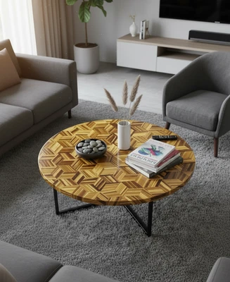 Tiger Eye Crystal Table Top – Elegant Gemstone Center Table for Modern Home Deco - Image 1 of 3