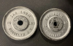 Dan Lurie - Brooklyn NY Cast Iron Weight Plates 10 Lb (Pair) - Picture 1 of 2