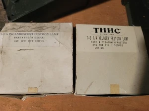THHC Lighting T-3 1/4 XELOGEN FESTOON LAMP FT2405XF FROSTED 24V 5W(100Bulbs/Box) - Picture 1 of 3
