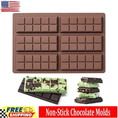 Chocolate Bar Mold,Non-Stick Chocolate Molds, 100% Food Grade Silicone Deep Mold - Image 1 of 4