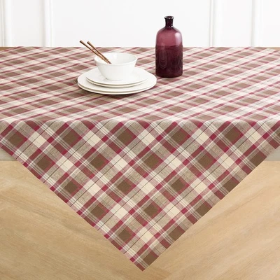 Solino Home Linen Rustic Multicolor Plaid Square Table Throw for Fall, Halloween - Image 1 of 4
