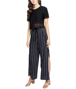 Rachel Roy Womens Striped Casual Wide Leg Pants, Blue, Plus Size, 1X - Picture 1 of 1