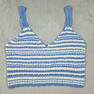 Camiseta sin mangas Hollister corta talla L crochet bralette cuello en V tejida festival coqueta Foto 1 de 4