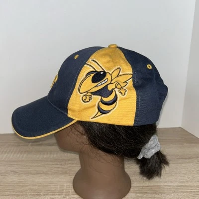 Georgia Tech Yellow Jackets GT Football Cap Strap Back Hat NCAA OSFA Blue Twins - Image 1 of 4