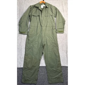 Coveralls Utility Mens Large Olive Green Flight Suit Workwear Jumpsuit - Picture 1 of 8