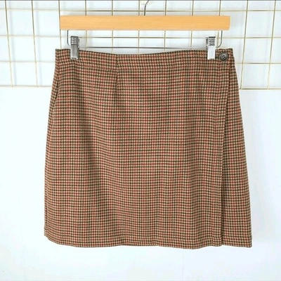 L.L. Bean Womens Skirt Small Petite Worsted Wool Houndstooth Made In USA Vintage - Image 1 of 4
