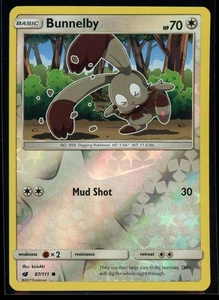 Tarjeta Pokémon 2017 Sun & Moon - Crimson Invasion Bunnelby holográfica inversa #87 - Imagen 1 de 2