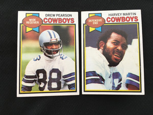 DREW PEARSON & HARVEY MARTIN 1979 TOPPS DALLAS COWBOYS LEGENDS HOF FOOTBALL CARD