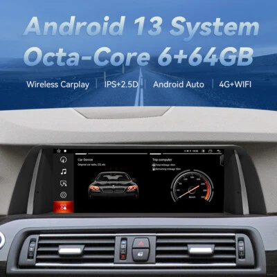 10.25'' Android Apple Carplay Car Stereo GPS Sat Nav Für BMW 5er F10 F11 NBT 32G - Bild 1 von 4