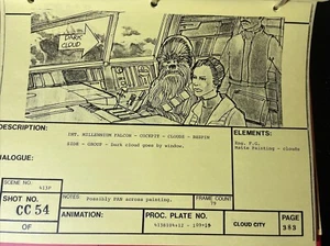 Star wars storyboards Empire Strikes Back movie prop Princess Leia Chewbacca Art - Picture 1 of 16