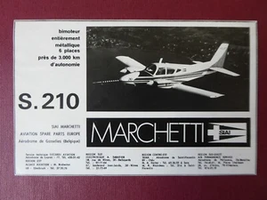11/1971 PUB AVION SIAI MARCHETTI S.210 FLUGZEUG I-SJAP ORIGINAL FRANZÖSISCHE ANZEIGE - Bild 1 von 1