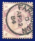 1884 SG191 3d Lilac K21 EH G/FU Faringdon Thimble AP22 84 CV-FU £100 aird