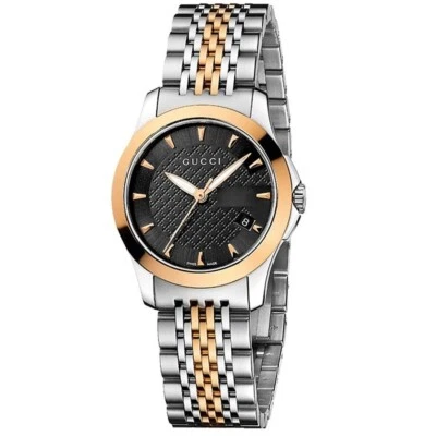 Reloj para mujer Gucci YA126512 atemporal tono plata y oro rosa serie 126,5  Foto 1 de 3