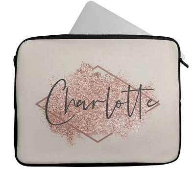 Personalised Any Name Glitter Design Laptop Case Sleeve Tablet Bag Chromebook 4 - Image 1 of 4