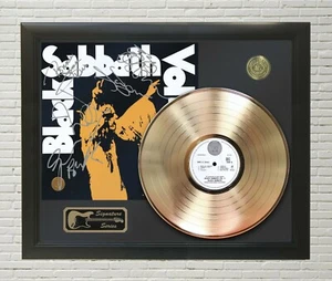 Black Sabbath Framed Black wood Reproduction Signature Gold LP Display - Picture 1 of 5