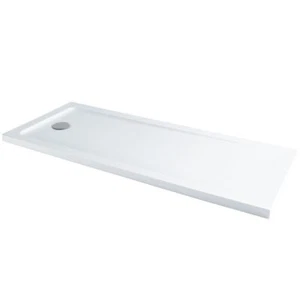 Plato de ducha antideslizante de bajo perfil 1700x700 mm y residuos blanco ABS rectangular baño - Imagen 1 de 5