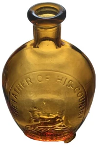 Wheaton N.J George Washington "Father Of His Country" Vintage Amber Glass Bottle - Picture 1 of 6