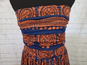 Girls From Savoy Anthropologie M Oxidized Medallion Tulle Layer Strapless Dress - Picture 1 of 9