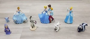 CINDERELLA & PRINCE CHARMING FIGURES BUNDLE princess FAIRY GODMOTHER animals - Picture 1 of 16
