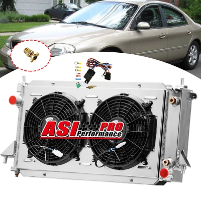 4-ROW Radiator Shroud Fan+Relay Fit 1996-2007 Ford Taurus Mercury Sable 3.0/3.4L Foto 1 de 4