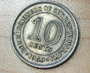 1950 Malaya 10 Cents - Picture 1 of 2