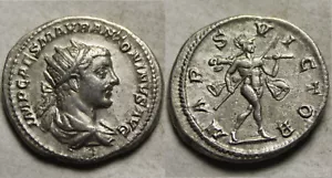 Rare genuine ancient Roman coin silver Antoninianus Elagabalus 218AD Mars trophy - Picture 1 of 4