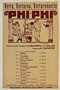Partition de musique chanson parole PHI-PHI vertu verturon verturonnette - Picture 1 of 2