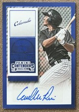 2015 Panini Contenders Prospect Ticket Autograph Blue Foil Correlle Prime #4