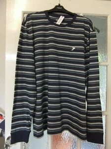 Blue striped cotton long sleeved T Shirt to fit size L.42-44 inch. - Picture 1 of 2